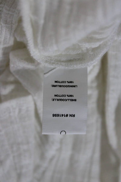 Ramy Brook Womens White Cotton Sleeveless Boho Blouse Size 2XS