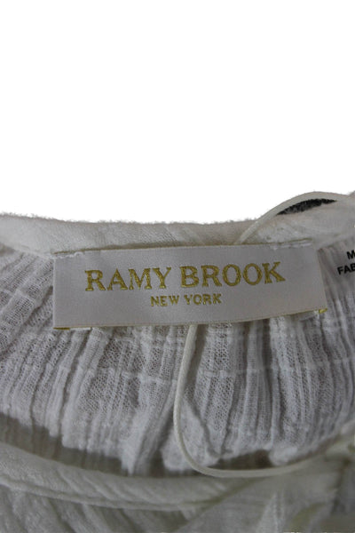 Ramy Brook Womens White Cotton Sleeveless Boho Blouse Size 2XS