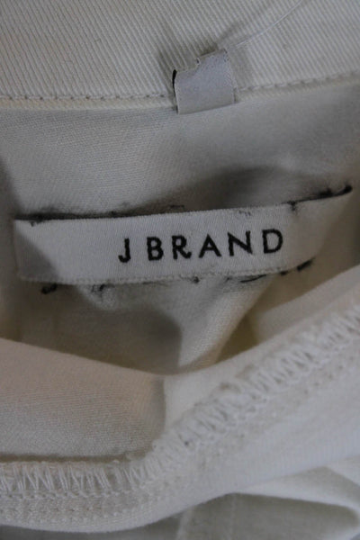 J Brand Women Classic White Collared Button Cotton Blend Jacket Size S