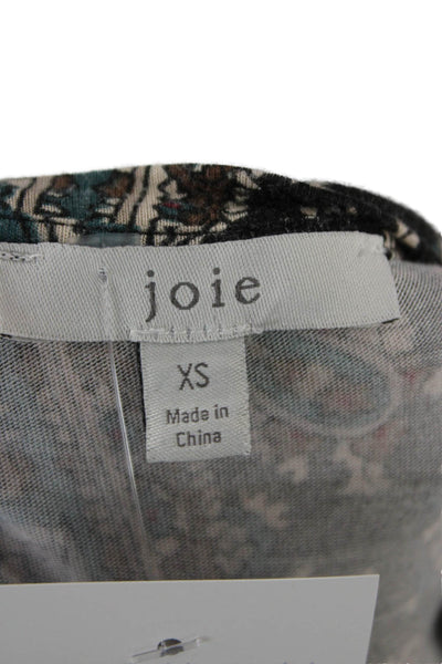 Joie Womens Bodycon Sheath Long Black Paisley Dress Size XS