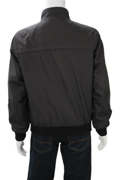 Calvin Klein Mens Bomber Jacket Black Zip High Neck Size M
