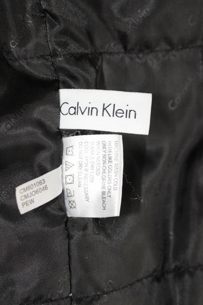 Calvin Klein Mens Bomber Jacket Black Zip High Neck Size M