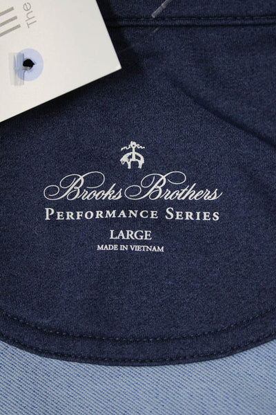Brooks Brothers Mens Blue Sleeveless High Neck Zip Vest Designer Solid Size L