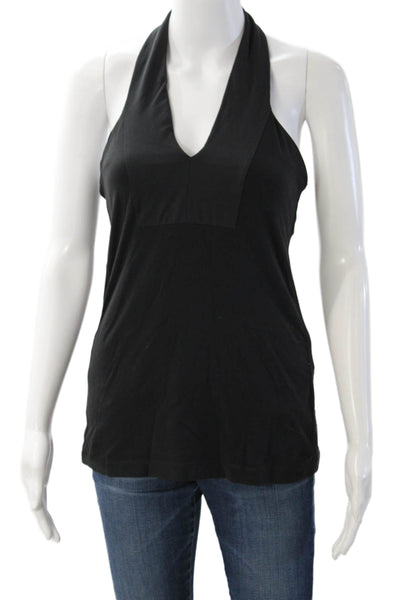 Lululemon Women Sleeveless Black Tank Polyester Blend Solid Designer Size 8