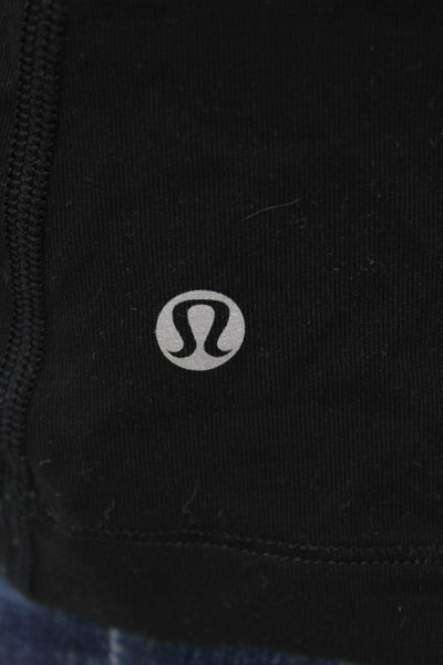 Lululemon Women Sleeveless Black Tank Polyester Blend Solid Designer Size 8