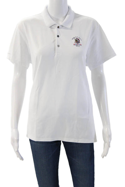 RLX Ralph Lauren Mens White Collared Short Sleeve Polo Polyester Size XL
