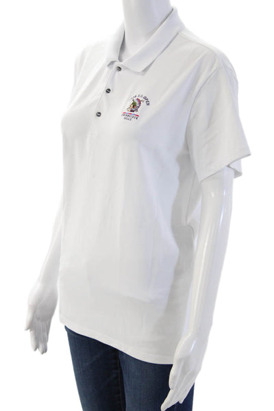 RLX Ralph Lauren Mens White Collared Short Sleeve Polo Polyester Size XL
