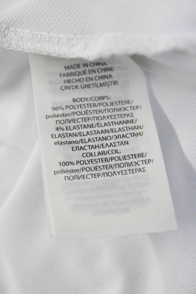 RLX Ralph Lauren Mens White Collared Short Sleeve Polo Polyester Size XL