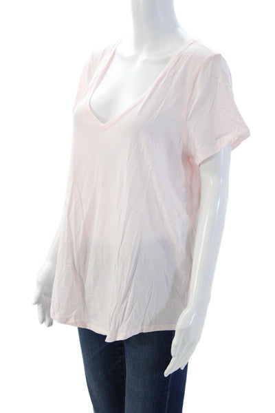 Lululemon Womens Basic V-Neck Pink Short Sleeve T-Shirt Size 12