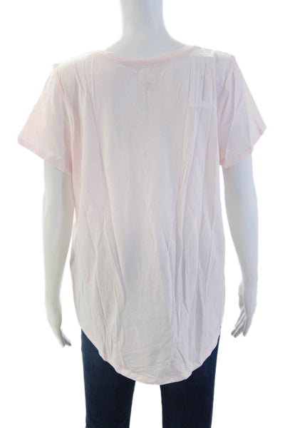 Lululemon Womens Basic V-Neck Pink Short Sleeve T-Shirt Size 12