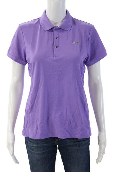 RLX Ralph Lauren Women Basic Purple Collared Short Sleeve Polo Size M
