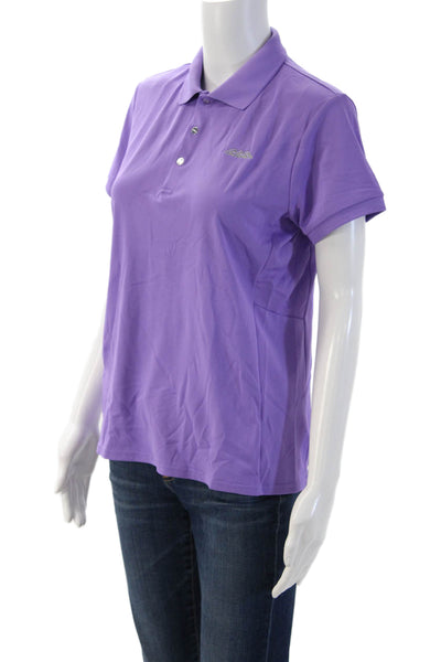 RLX Ralph Lauren Women Basic Purple Collared Short Sleeve Polo Size M