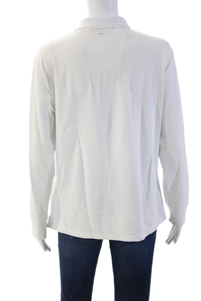 RLX Ralph Lauren Womens Basic Polo Collared Long Sleeve White Size L