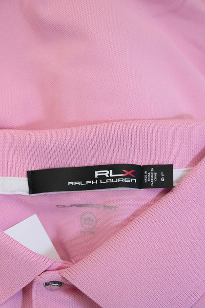 RLX Ralph Lauren Women Sleeveless Collared Polo Button Solid Pink Basic Size L