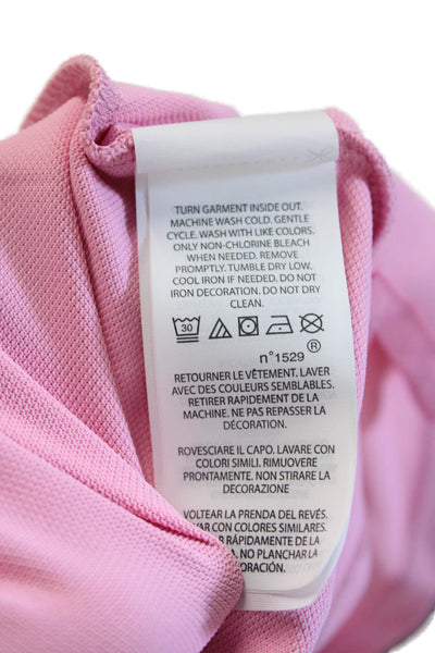 RLX Ralph Lauren Women Sleeveless Collared Polo Button Solid Pink Basic Size L