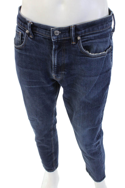 Everlane Mens Skinny Cropped Ankle Dark Blue Jeans Button Size 33