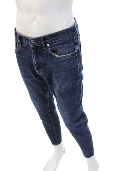 Everlane Mens Skinny Cropped Ankle Dark Blue Jeans Button Size 33