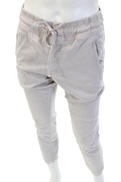 Cotton Citizen Mens Cropped Jogger Pants Beige Drawstring Size M