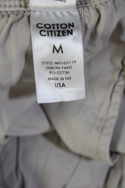 Cotton Citizen Mens Cropped Jogger Pants Beige Drawstring Size M