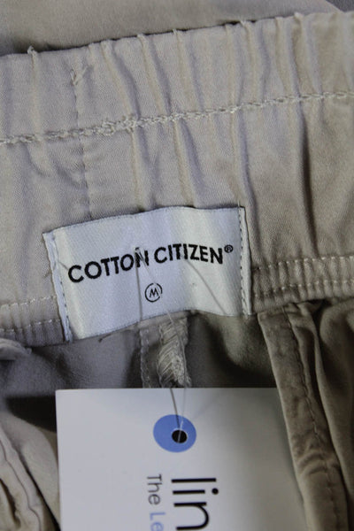 Cotton Citizen Mens Cropped Jogger Pants Beige Drawstring Size M