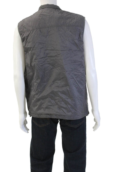 Johnnie-o Mens Dark Gray Windbreaker Vest Sleeveless 100% Nylon Size L