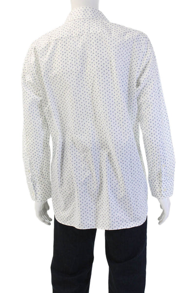 Bonobos Mens Geometric Collared Long Sleeve button-Down Shirt White Size 34