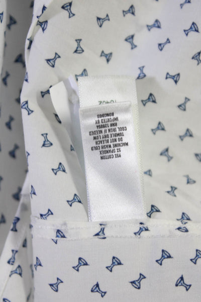 Bonobos Mens Geometric Collared Long Sleeve button-Down Shirt White Size 34