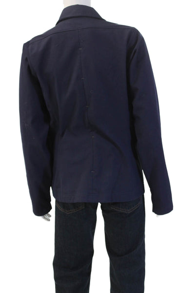 Nau Mens Dark Blue Windbreaker Collared Zip Long Sleeve Size L