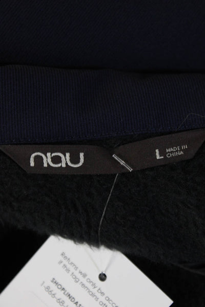 Nau Mens Dark Blue Windbreaker Collared Zip Long Sleeve Size L