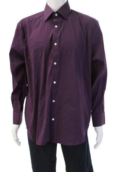 Bonobos Mens Checkered Collared Long Sleeve Button-Down Shirt Red Size L