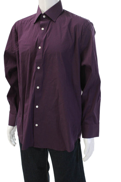 Bonobos Mens Checkered Collared Long Sleeve Button-Down Shirt Red Size L
