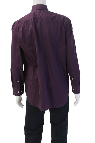 Bonobos Mens Checkered Collared Long Sleeve Button-Down Shirt Red Size L