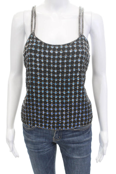 Parker Womens Silk Geometric Camisole Black Sleeveless Designer Size S