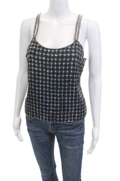 Parker Womens Silk Geometric Camisole Black Sleeveless Designer Size S