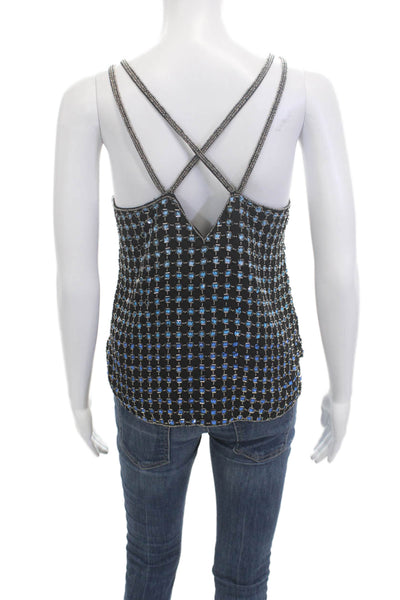 Parker Womens Silk Geometric Camisole Black Sleeveless Designer Size S