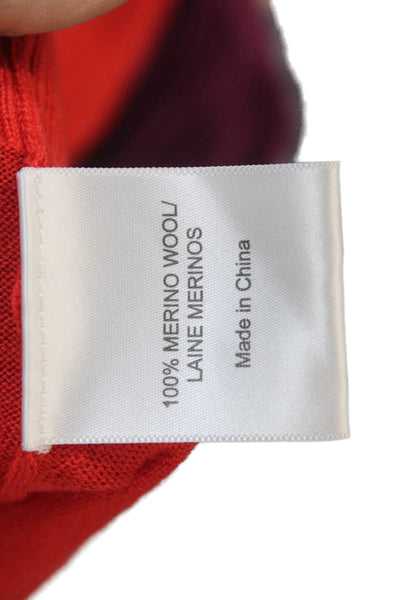 Tory Burch Womens 100% Merino Wool Red V-Neck Cardigan Long Sleeve Size S