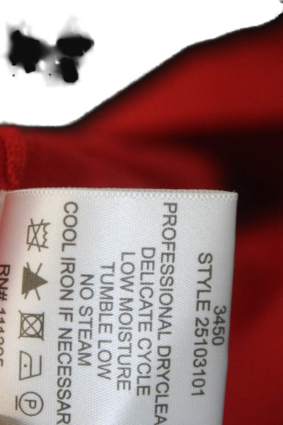 Tory Burch Womens 100% Merino Wool Red V-Neck Cardigan Long Sleeve Size S