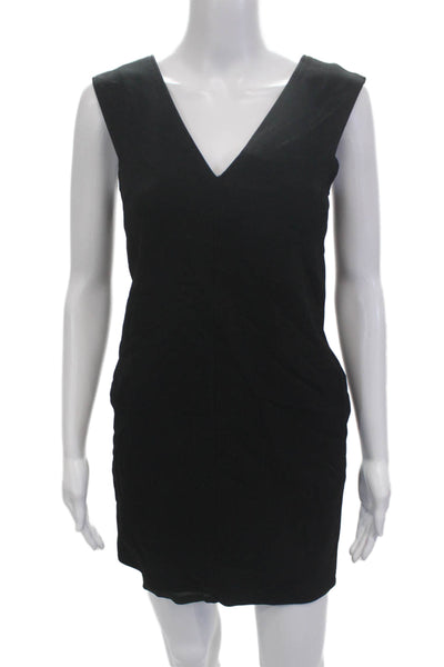 Rag & Bone Women Sheath Mini Dress Black V-Neck Sleeveless Poly Blend Size XS