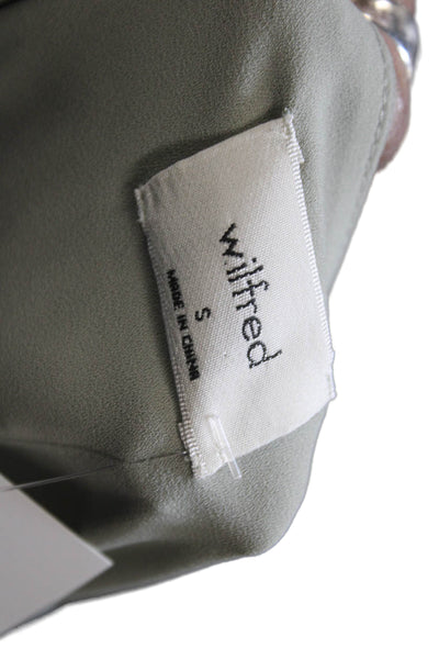 Wilfred Womens Cropped Blouse Gray V Neck Long Sleeve Rayon Spandex Size S