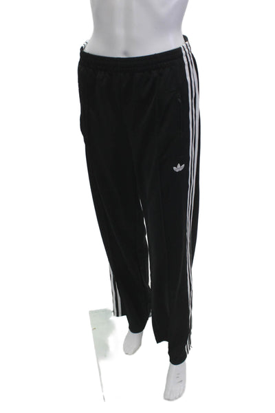 Adidas Mens Sweatpants Black Striped Drawstring Polyester 90s Size S