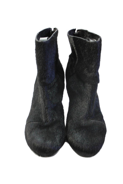 Rag & Bone Womens Slip On Block Heel Pony Hair Booties Black Size 38.5