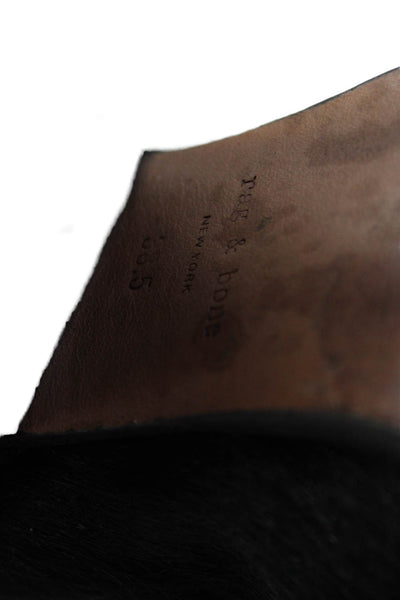 Rag & Bone Womens Slip On Block Heel Pony Hair Booties Black Size 38.5