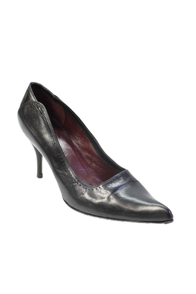 Costume National Womens Slip On Stiletto Pointed Toe Pumps Black Size 38.5