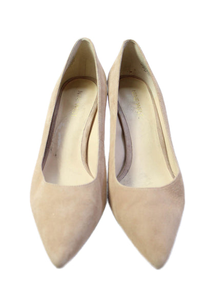 Nine West Womens Slip On Stiletto Heel Pointed Toe Pumps Brown Suede Size 8.5