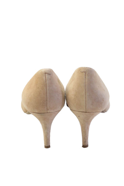 Nine West Womens Slip On Stiletto Heel Pointed Toe Pumps Brown Suede Size 8.5