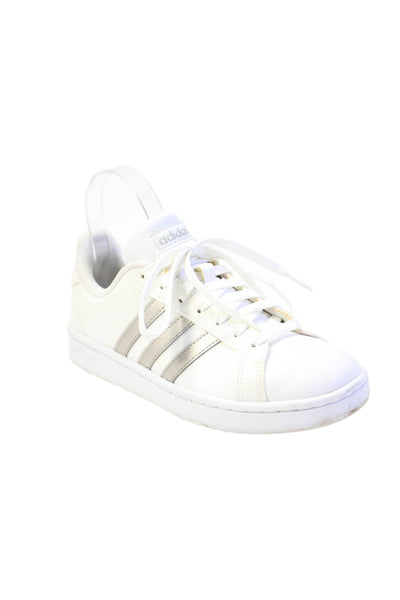 Adidas Womens Leather Cloudfoam Comfort Low Top Sneakers White Size 7