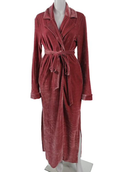 Lovers + Friends Women's Long Sleeves Tie Waist Robe Pink Size M