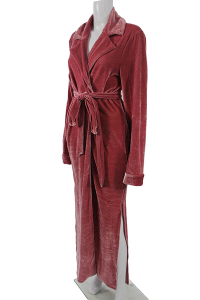 Lovers + Friends Women's Long Sleeves Tie Waist Robe Pink Size M