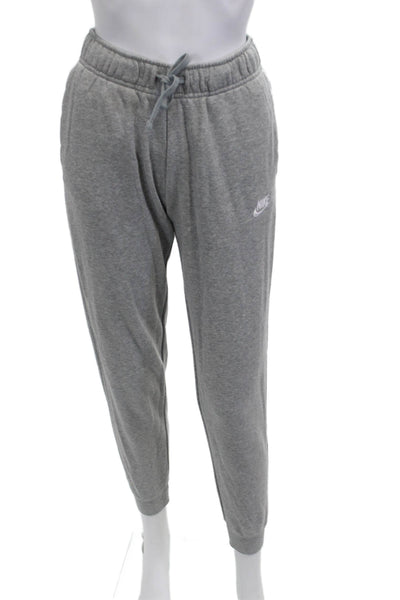 Nike Women Jogger Sweatpants Gray Drawstring Cotton Blend Size XS
