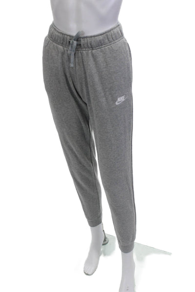 Nike Women Jogger Sweatpants Gray Drawstring Cotton Blend Size XS